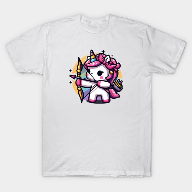 Archery Unicorn Olympics 🦄 - Aim High! T-Shirt by Pink & Pretty